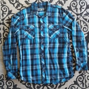 😎👍Blue/White pattern Button Down by INC.